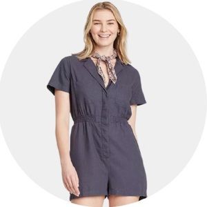 Universal Thread Utility Short Jumpsuit in Purlply Gray Color - Size M